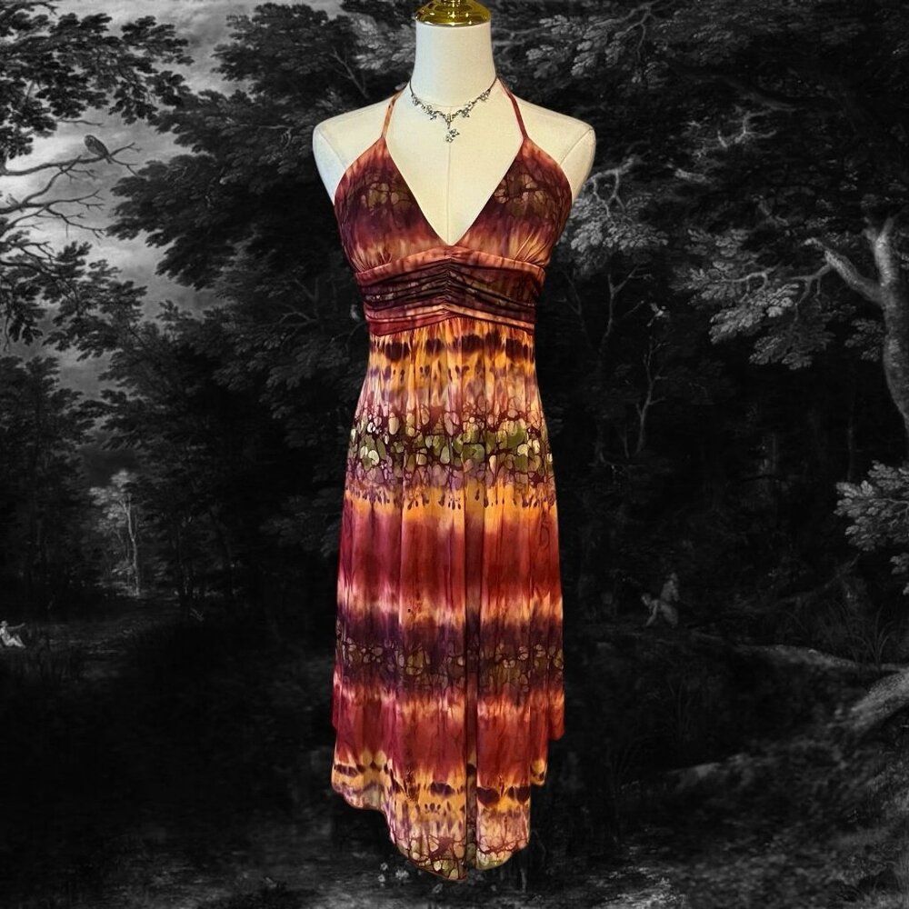 Asymmetric straps, retro style, lady's romantic style halter dress